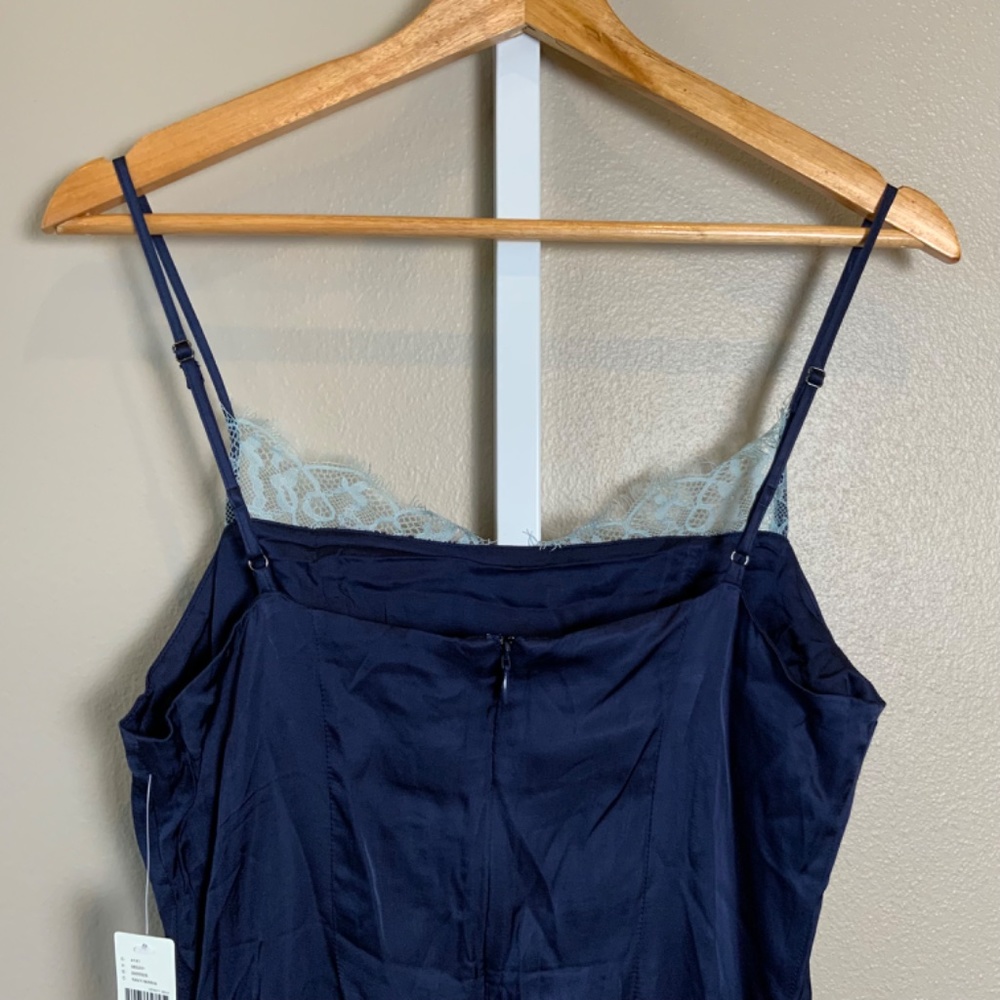 Anthropologie Lace-Trimmed Asymmetrical Midi Slip Dress - Picture 11 of 15